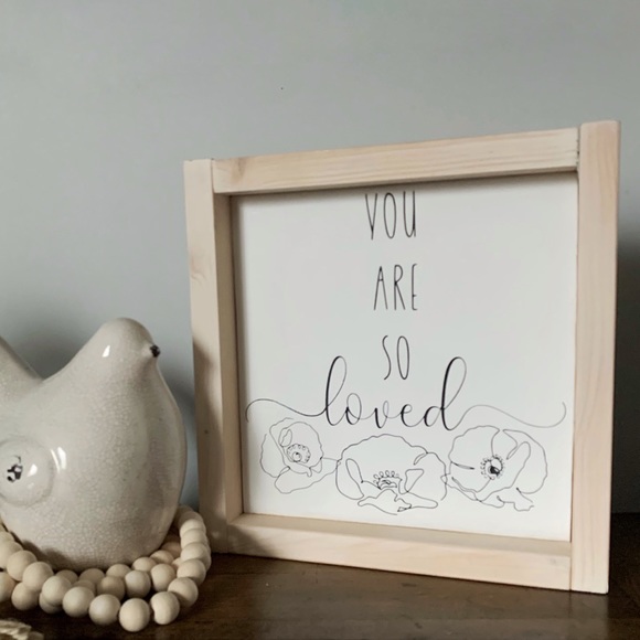 You Are So Loved 9.5” square wood sign, handmade new - Picture 4 of 5
